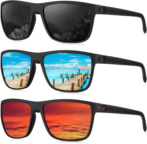 KALIYADI Polarized Sunglasses for Men, Lightweight Sun Glasses with