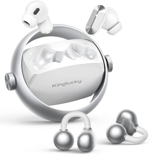 Kinglucky 2-in-1 Wireless Earbuds, in-Ear & Open Ear Clip-On Earbuds