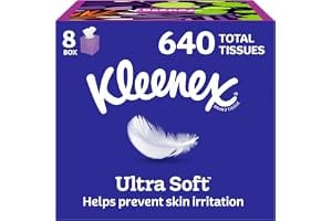 Kleenex Ultra Soft Facial Tissues, 8 Cube Boxes, 80 Tissues per Box