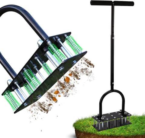 Lawn Aerator, Automatic Dirt and Leaf Clean Design, Heavy Duty Manual