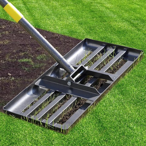 Lawn Leveling Rake - Heavy Duty 17"x10" Stainless Steel Lawn Leveler