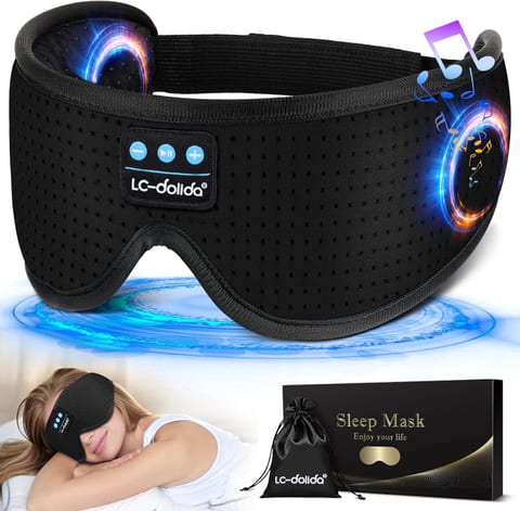 LC-dolida Sleep Headphones, White Noise Bluetooth Sleep Mask 3D