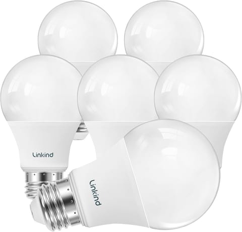 Linkind A19 LED Light Bulbs Dimmable, 60W Equivalent, Energy