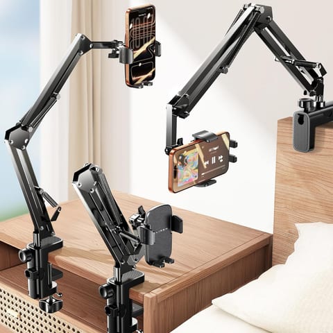 LISEN Phone Holder for Bed Desk, iPhone Stand for Video Recording