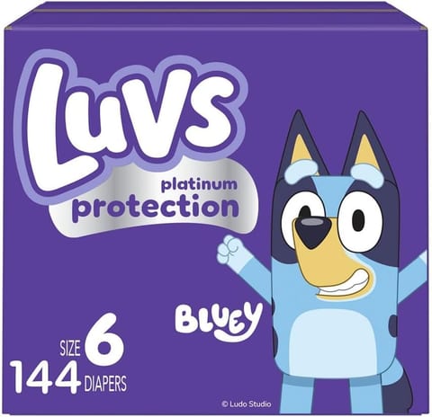 Luvs Diapers - Size 6, 144 Count, Bluey Platinum Protection Baby
