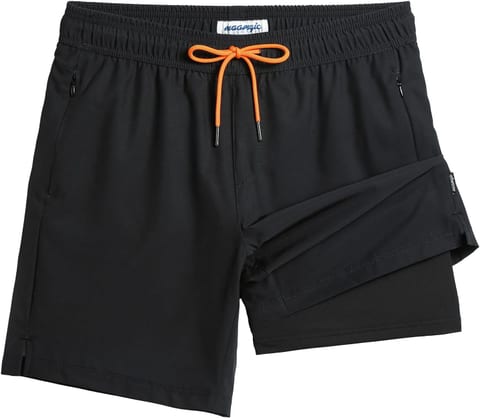 maamgic 2 in 1 Mens Swim Trunks 7 Inch Swim Shorts Swim Suits Board