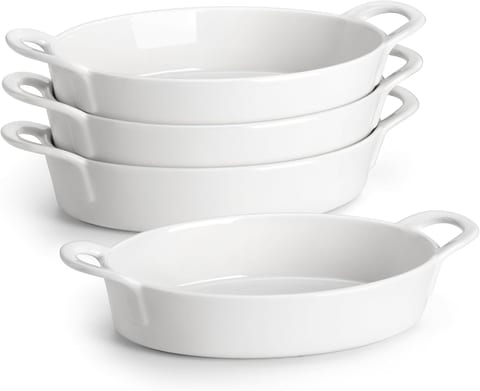 MALACASA Small Casserole Baking Dishes for Oven, Ceramic Oval Baking