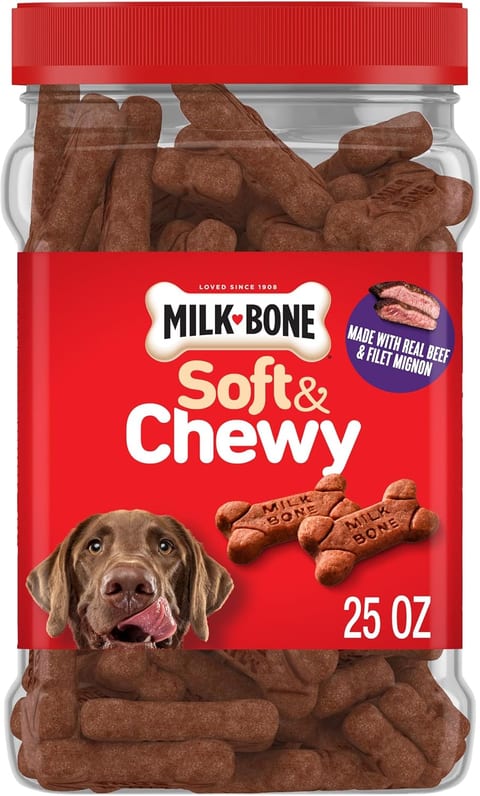 Milk-Bone Soft & Chewy Dog Treats, 25 Oz. Canister | Made with real