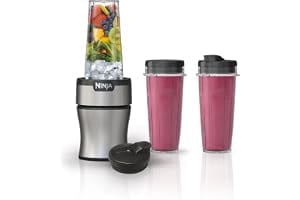 Ninja Nutri-Plus Personal Blender, 900PW, (3) 20oz Cups, Silver