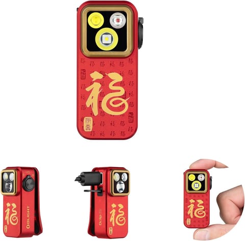 OLIGHT Oclip Pro Rechargeable EDC Clip-on Flashlight, FS Red