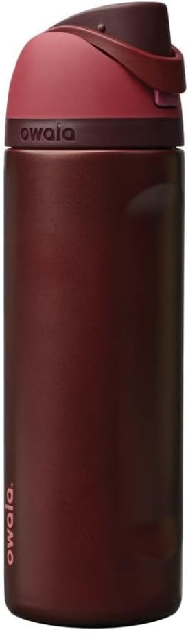 Owala FreeSip Stainless Steel Water Bottle 24 oz Black Cherry