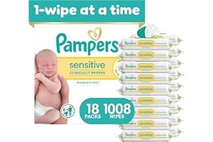 Pampers Sensitive Baby Wipes, Unscented, Fragrance Free, Clinically