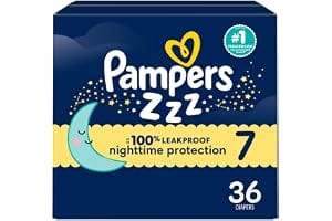 Pampers ZZZ Overnight Diapers, Size 7 (41+ lbs), 36 Count, Nighttime