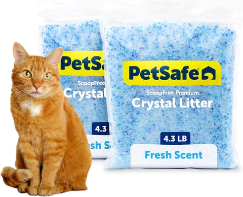 PetSafe ScoopFree 4.3 lb Bags (2 Pack) Premium Crystal Cat Litter