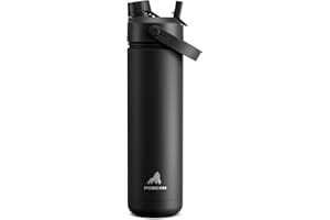 POWCAN 26 oz Insulated Water Bottle with 2-in-1 Straw and Spout Lid