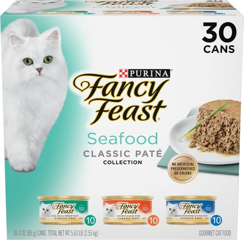 Purina Fancy Feast Seafood Classic Pate Collection Grain Free Wet Cat