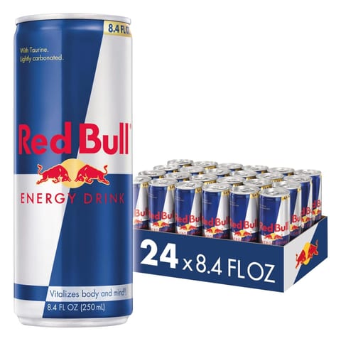 Red Bull Energy Drink | contains caffeine, taurine, B-vitamins