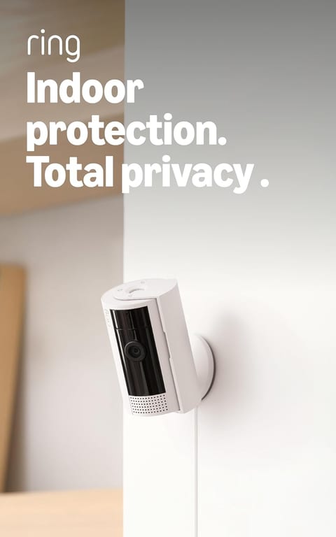 Ring Indoor Cam, Home or business security in 1080p HD video, White