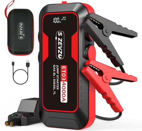 S ZEVZO ET03 Car Jump Starter 4000A Jump Starter Battery Pack for Up