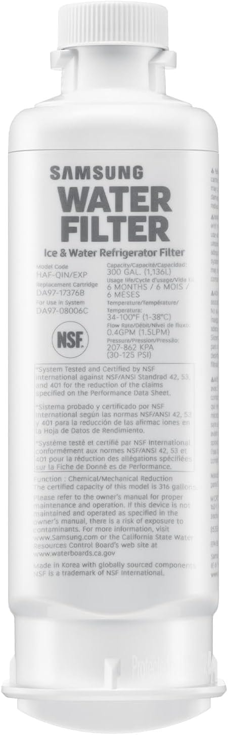 Samsung HAF-QIN/EXP Genuine Refrigerator Water Filter, Reduces 99% of