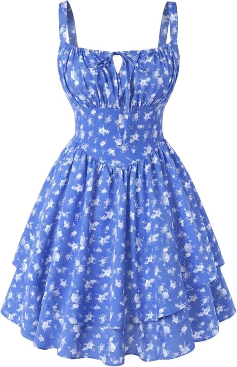 Scarlet Darkness Floral Mini Corset Dress for Women Teen 2026 Summer