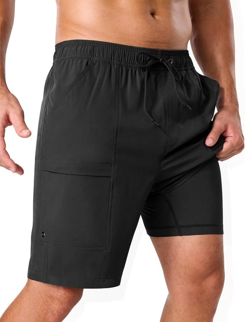 SILKWORLD Mens Swim Trunks with Compression Liner 9 Inch | Beach
