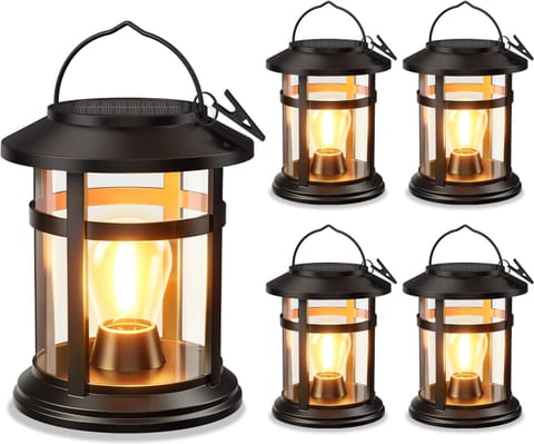 Solar Lantern Outdoor Waterproof, 4 Pack Bright Hanging Solar Lights