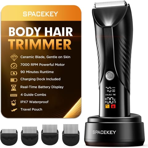 Spacekey Electric Body Hair Trimmer - IPX7 Waterproof Ball Trimmer