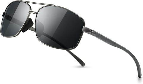SUNGAIT Ultra Lightweight Rectangular Polarized Sunglasses Men UV400