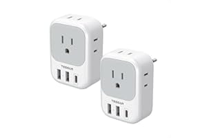 TESSAN 2 Pack European Travel Plug Adapter, Europe Power Converter |