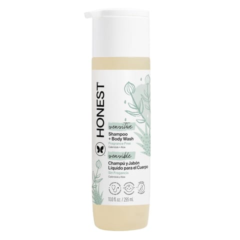 The Honest Company Shampoo & Body Wash, Tear-Free, Fragrance-Free, 10