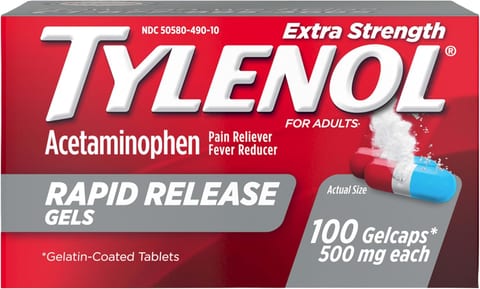 Tylenol Extra Strength Rapid Release Gels, 500 mg Acetaminophen, 100