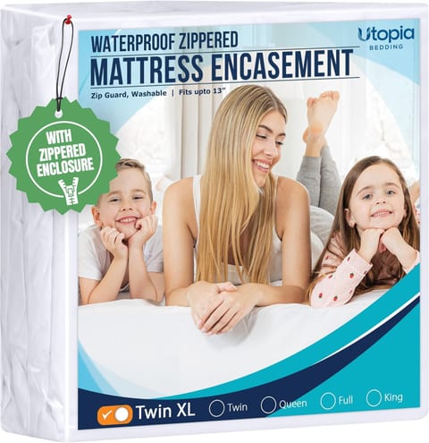 Utopia Bedding Mattress Protector Zippered Twin XL Size, 100%