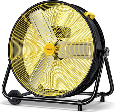 VAGKRI 24 Inch Industrial Drum Fan, 320W High Velocity Floor Fan, 3