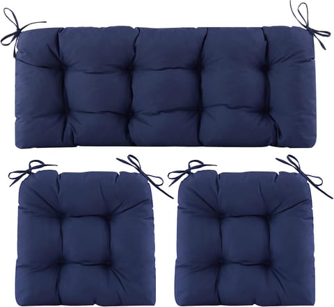 Wicker Chair Cushions of 3 Pieces, Waterproof Cushions for Patio