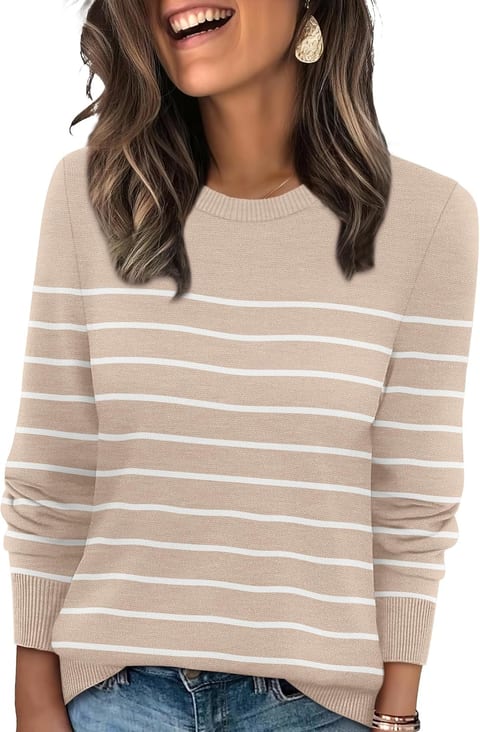 WIHOLL Sweaters for Women Lightweight Fall Tops Pullover Long Sleeve