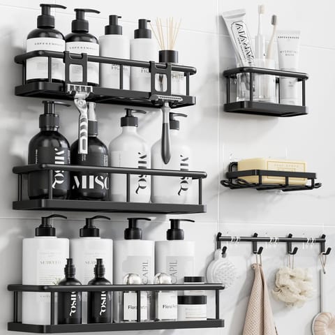 YASONIC Shower Caddy Adhesive, Rustproof Shower Organizer with Soap