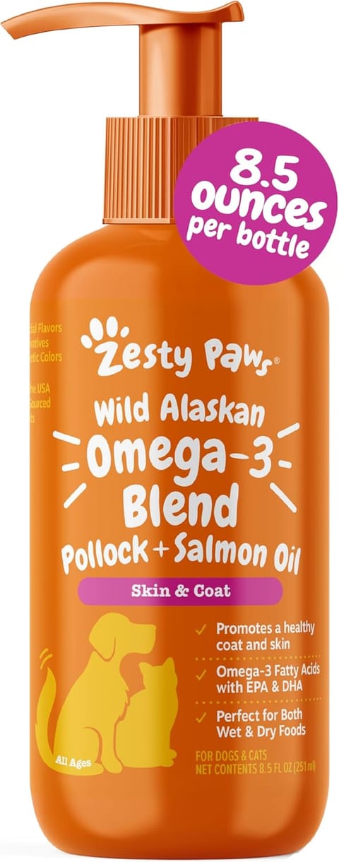 Zesty Paws Wild Alaskan Omega-3 Blend Pollock + Salmon Oil for Dogs