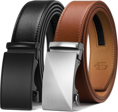 Zitahli Leather Ratchet Belt for Men - 2 Pack Mens belt,Customizable